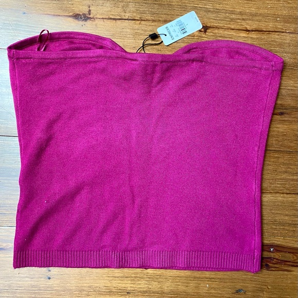 Express Ladies Fuchsia Sweater Strapless Top NWT - Picture 5 of 9